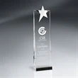 Silver Star Topped Optic Crystal Tower Award