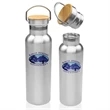 20 oz. Wood Top Stainless Steel Water Bottle