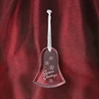 Bell Shape Glass Ornament with sheer ribbon