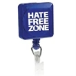 Square Pad Print Badge Holder with Slide on Clip