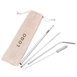 Stainless Steel Straw With Burlap Bag