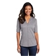 Ladies Stretch Heather Open Neck Top