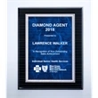 Premier black High Lustr plaque featuring a blue marble plat