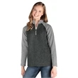 Women's Quarter Zip Color Blocked Heathered Fleece
