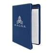 9 1/2" x 12" Leatherette Blue/Silver Portfolio with Zipper