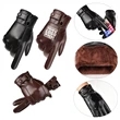 Men Leather Gloves Touchscreen