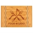 Bamboo Cutting Board with Butcher Block Inlay 12" x 8 1/4"