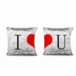 Valentine's Day Glitter Sequins Pillow