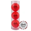 3 Colored Golf Balls with Poker Chip Tube
