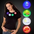 2" Lighted Glow LED Button Pin Badge