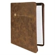 9 1/2" x 12" Leatherette Rustic/Gold Portfolio with Zipper