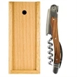 Laguiole Corkscrew, Olivewood Handle - Slide Wood Box Set