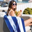 Premium Cabana Striped Terry Velour Beach Towel