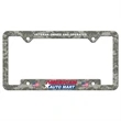 White Auto License Frame with Notched Panel
