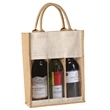 Three Wine Bottle Jute Bag