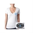 Short Sleeve Ladies V-neck T-shirt - WHITE