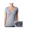 Short Sleeve Ladies V-neck T-shirt - DARK HEATHER GRAY