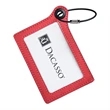 Red Leather Luggage Tag with Metal Strap