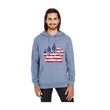 Unisex Triblend French Terry Hoodie-FLAG PAW-DENIM HEATHER