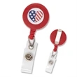 Heart-Shaped-Flag Design Patriotic Plastic Badge Reel