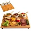 Bamboo Charcuterie Serving Board with Ceramic Bowls & Spoons