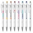 Ellipse Softy White Barrel Pen w/ Stylus - ColorJet
