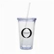 Double Wall Acrylic Tumbler - 18 oz, Straw Included