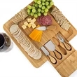 Organic Bamboo Cheese Cutting Board Stainless Steel Knives