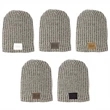 HABERDASHER 100% Cotton Knit Beanie with Leather Patch