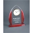 5.75" Clear Crystal Clock on Black Pedestal Base