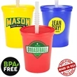 16 oz. USA made Stadium Cup w/ Lid & Straw BPA FREE Recycled