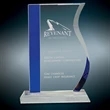 Blue Edge Crystal Wave on Clear Base