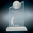 Clear Crystal with Inset Crystal Golf Ball on Clear Ball