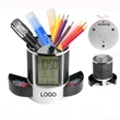 Multifunction Pen Holder with Clock