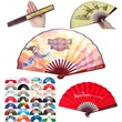 Traditional Bamboo Hand Fan - Premium Silky Fabric
