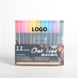 12 Colors Double Line Paint Permanent Marker Pens