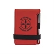 Red Leatherette Mini Notepad with Pen