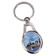 Silver Oval Sublimatable Keychain with White Insert