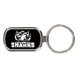 1.1" x 1.875" Black Rectangle Keychain