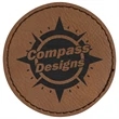 2 1/2" Round Dark Brown Laserable Leatherette Patch with Adh