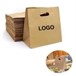 Die cut kraft paper bag with hole handle