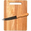 Executive Rubberwood Cutting Board & Knife Set