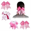 7" Breast Cancer Awareness Printed Cheer Hair Bow