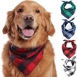 Pet Christmas Buffalo Plaid Bandanna Scarf