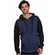 Mens Ring Spun Contrast Full Zip Hoody Sweatshirt