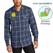 Port Authority Long Sleeve Ombre Plaid Shirt