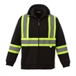 Hi-Vis Full Zip Fleece Hoodie - Left Sleeve Embroidery