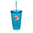 16 oz. Double Wall Acrylic Tumbler With Straw
