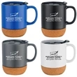 14 oz Ceramic Mug with Cork Base and Lid