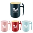 Tea Cup Wide Handle With Lids 12 Oz